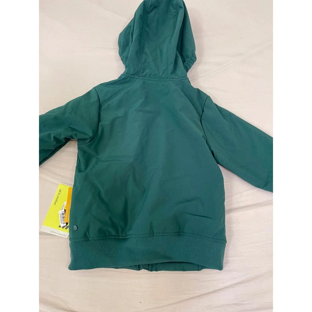 All in Motion Kids Softshell Fleece Jacket Teal Green Hooded Full Zip Size M 8